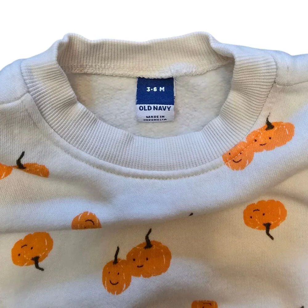 Pumpkins for your Pumkin! OLD NAVY Infant Baby Sweatshirt Onesie 3-6m NWOT